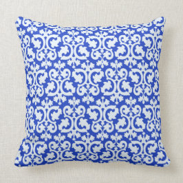 Damast Blauw Kussen