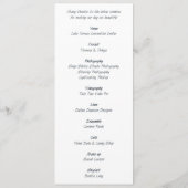 Damast bruilofts receptie programma programmakaart (Achterkant)