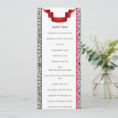 Damast bruiloftsontvangstprogramma programmakaart (Staand voorkant)