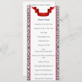 Damast bruiloftsontvangstprogramma programmakaart (Voorkant / Achterkant)