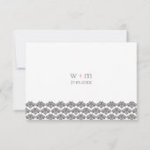 Damast Eenvoud Zwart Roze Trouw Antwoord (Achterkant)