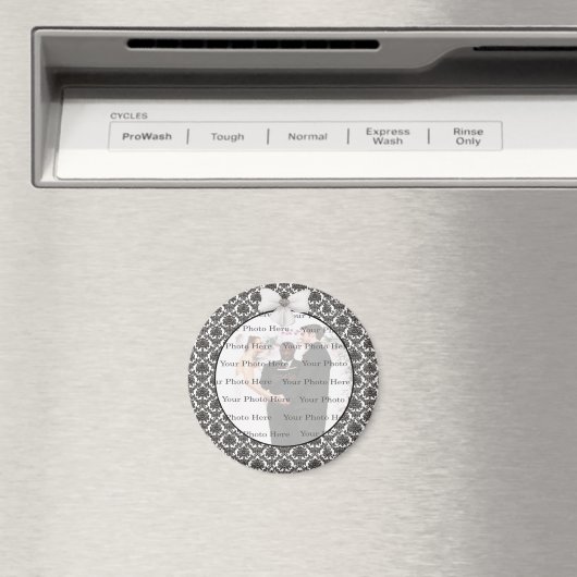 Damast Elegantie Trouw Ronde Magneet (Insitu (Vaatwasser))