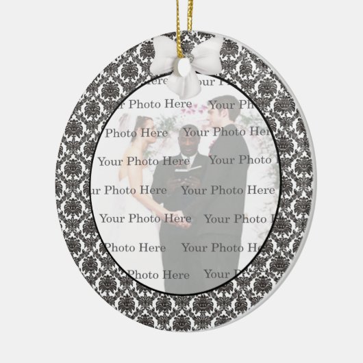 Damast Elegantie Trouwrond Ornament (Links)