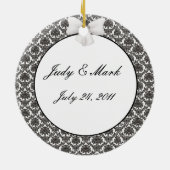 Damast Elegantie Trouwrond Ornament (Achterkant)