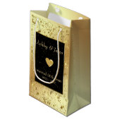 Damast en hart klein cadeauzakje (Voorkant Gekanteld)