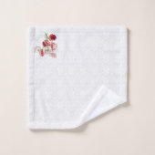 Damast en kleurrijke bloemen bad handdoek (Wasdoekje)