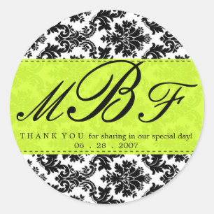 Damast en Limoen Ronde Sticker