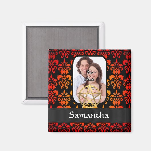 Damast en pentakel magneet (Voorkant / Achterkant)