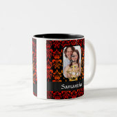 Damast en pentakel tweekleurige koffiemok (Voorkant rechts)