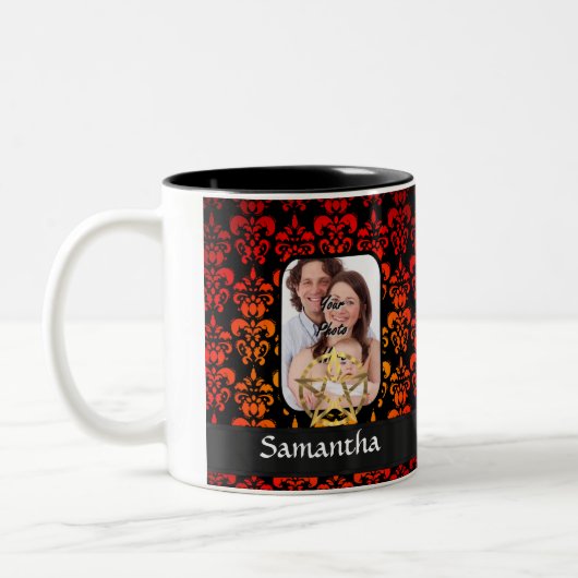 Damast en pentakel tweekleurige koffiemok (Links)