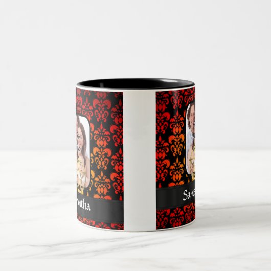 Damast en pentakel tweekleurige koffiemok (Center)