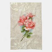damast en Rozen keukenhanddoek (Verticaal)