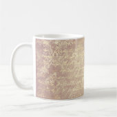  damast en script goud roze distressed koffiemok (Links)