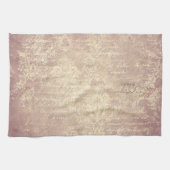  damast en script goud roze distressed theedoek (Horizontaal)