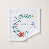 Damast en Waterverf bladeren Bad Handdoek (Wasdoekje)