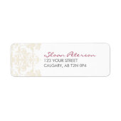 Damast geel adreslabel etiket (Voorkant)