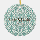 damast glitter keramisch ornament (Voorkant)