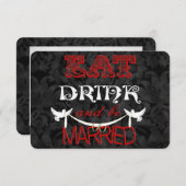 Damast Huwelijksreactie Kaart (Voorkant / Achterkant)