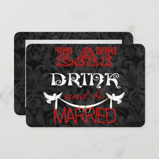 Damast Huwelijksreactie Kaart (Voorkant / Achterkant)