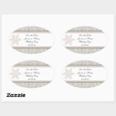 damast kanten ontwerp ovale sticker (Vel)