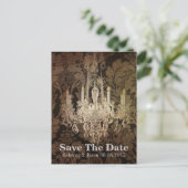  damast kroonluchter bruiloft opslaan van de datum aankondigingskaart (Staand voorkant)