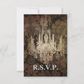 damast kroonluchter bruiloft RSVP reactie (Voorkant)