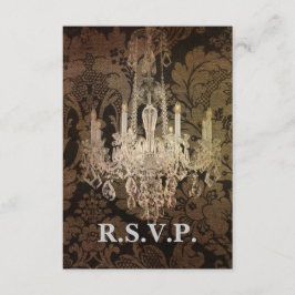  damast kroonluchter bruiloft RSVP reactie Kaartje