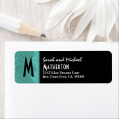 Damast Lint Modern Monogram Groen Zwart V007 Etiket (Insitu)
