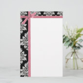 Damast & lint Stationery Briefpapier (Staand voorkant)