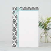 Damast & lint Stationery Briefpapier (Staand voorkant)