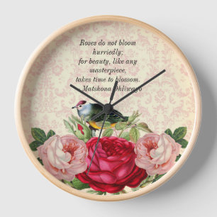 Damast met Roze Rode Rozen Muur