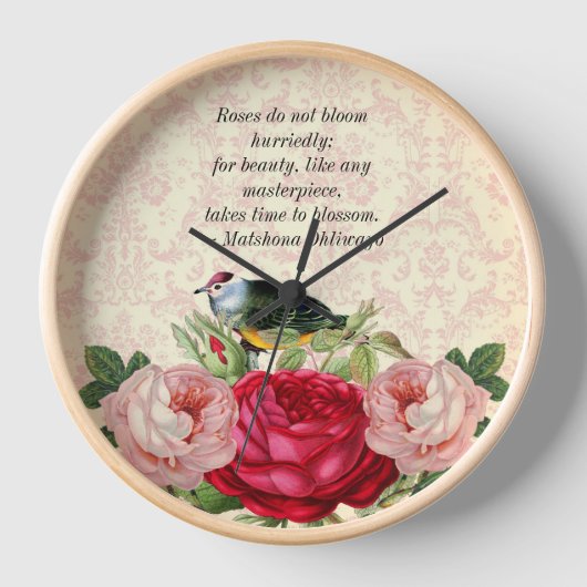 Damast met Roze Rode Rozen Muur (Voorkant)