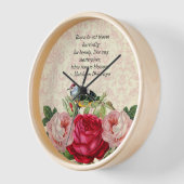 Damast met Roze Rode Rozen Muur (Hoek)