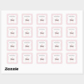 Damast monogram boek bord stickers roze (Vel)