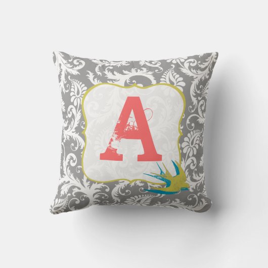  damast Monogram Kussen (Achterkant)