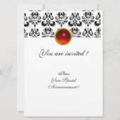 DAMAST MONOGRAM rood wit Kaart (Achterkant)