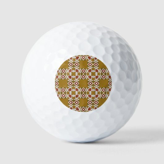 Damast naadloos: patroonachtergrond golfballen (Voorkant)