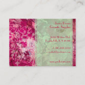 Damast op rode granieten sjabloon visitekaartje (Achterkant)