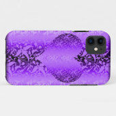 damast paarse hart valentine Case-Mate iPhone case (Achterkant (horizontaal))