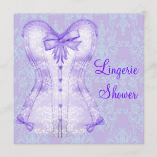 Damast paarse korset lingerie bruiloftsfeest kaart