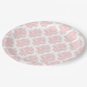 Damast Pastel Roze Perzik Feest Papieren Bordjes (Gekanteld)