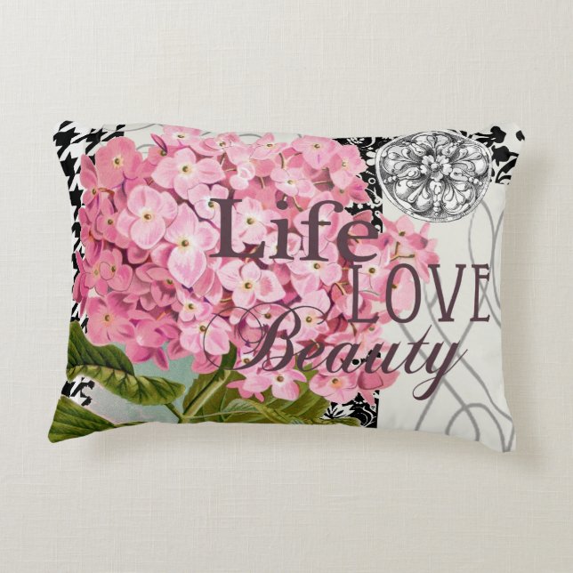 Damast Patroon Bloemen Decor  Accent Kussen (Achterkant)