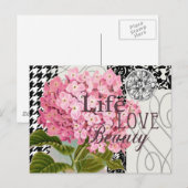 Damast Patroon Bloemen Decor  Briefkaart (Voorkant / Achterkant)