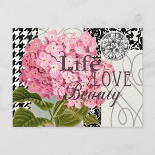 Damast Patroon Bloemen Decor  Briefkaart