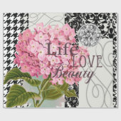 Damast Patroon Bloemen Decor Cadeaupapier (Vlak)