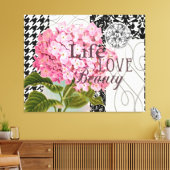 Damast Patroon Bloemen Decor  Canvas Afdruk (Insitu (Woonkamer))