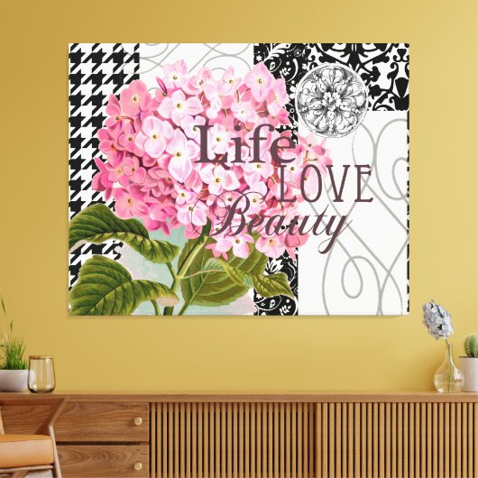 Damast Patroon Bloemen Decor  Canvas Afdruk (Insitu (Woonkamer))