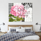 Damast Patroon Bloemen Decor  Canvas Afdruk (Insitu (Slaapkamer))