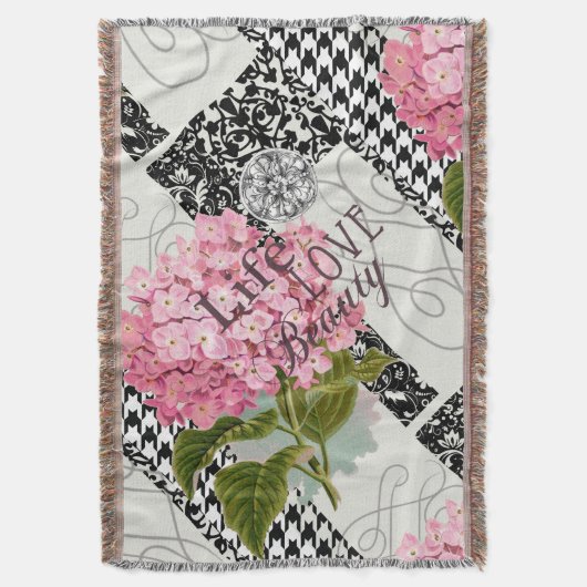 Damast Patroon Bloemen Decor  Deken (Voorkant Verticaal)