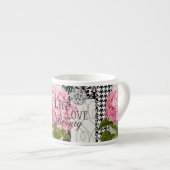 Damast Patroon Bloemen Decor Espresso Kop (Voorkant rechts)